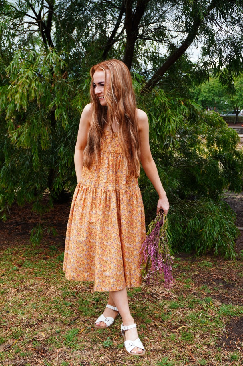 knee length dresses for ladies Vivien Pink Feather Midi Dress